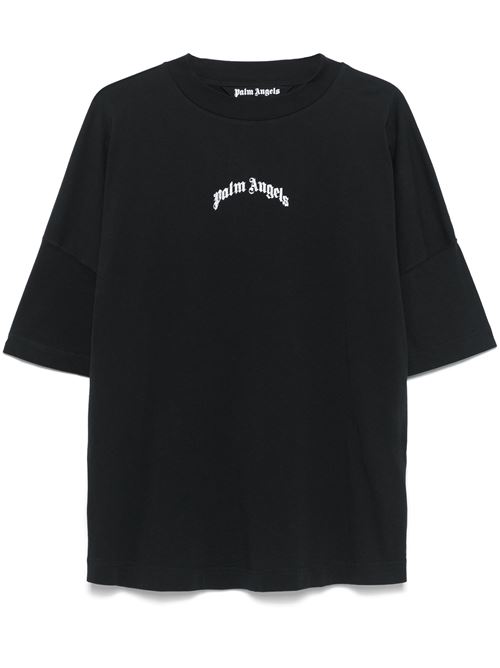 Black crew neck t-shirt PALM ANGELS | PMAA002S25JER0011003